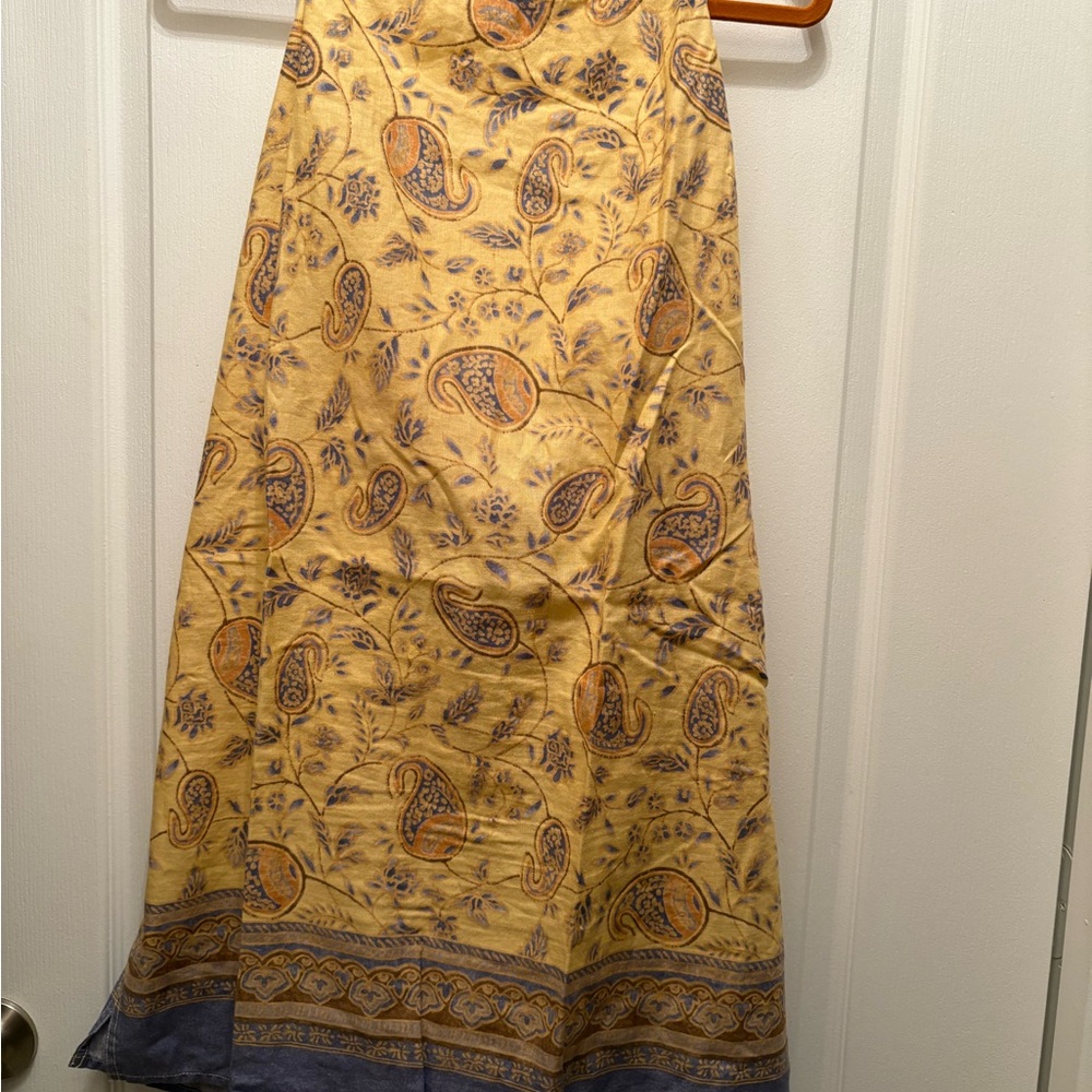 Liz Claiborne Yellow A-line Wrap Midi Skirt